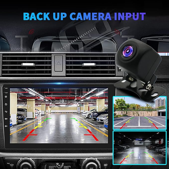 BINIZE Android Double Din 10.1 Inch Touch Screen Bluetooth Car Radio,Radio with Wireless Carplay＆Android Auto,GPS Navigation Receiver,Bluetooth,FM,Dual USB,Mirror Link,Support Backup Camera【2+32】