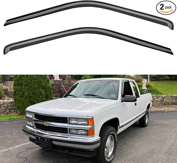 Window Visors Rain Guards for 1988-1999 Chevy/GMC C/K 1500/2500/3500 Standard Cab, Out-Channel Window Vent Wind Deflectors Visors Shades for 1995-1999 Tahoe, 1992-1994 Blazer Regular Cab, 2pcs