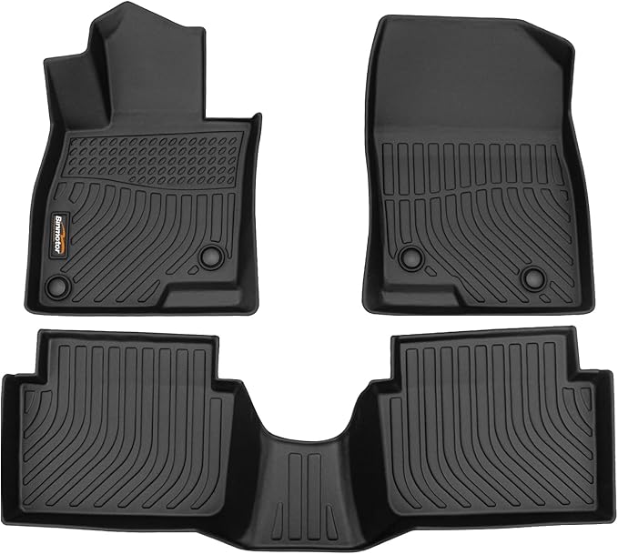 Binmotor-Floor Mats for Mazda 3 2014-2018, Front & 2nd Row, Heavy Duty Car Floor Mat Floor Liners All Weather Car Mats for Mazda 3 Accessories