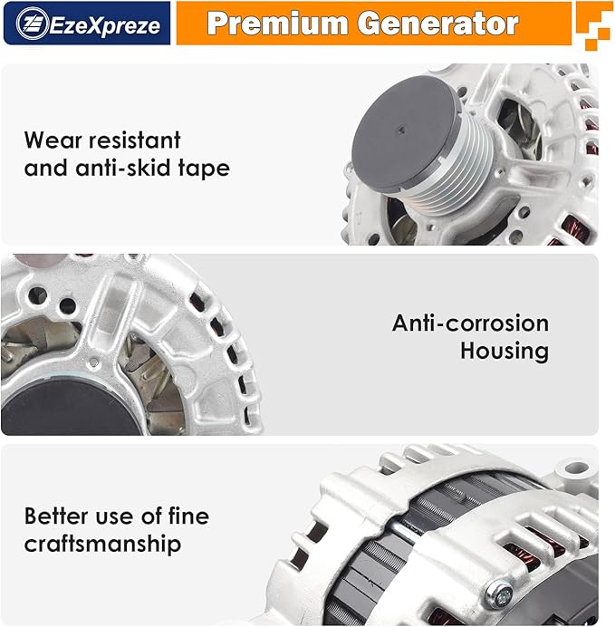 EzeXpreze Alternator for BMW 128i 2008-2013, 328i 2007-2013, 328i xDrive 2007-2008, 328xi 2008-2010, 528i 2009-2010, 528i xDrive 2008, 528xi 2007-2010 X3 X5, 3.0L L6, OE #12317555926 12317551256
