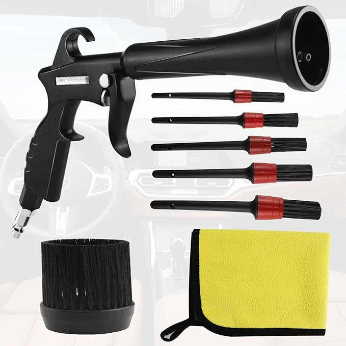 HANDY Tornado Air Cleaning Gun with Rubber Guard and Brass Adjustable Air Flow Nozzle Air Gun for Compressor Pneumatic Tool for Dust Cleaning Car Detailing