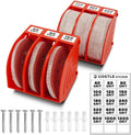 5 Inch Professional Sanding Discs Storage Bins - 6 Bins Set for Efficient Organization, Offset Snap-On Connection, Grit Classification, Space-Saving Design and Versatile Application, Red