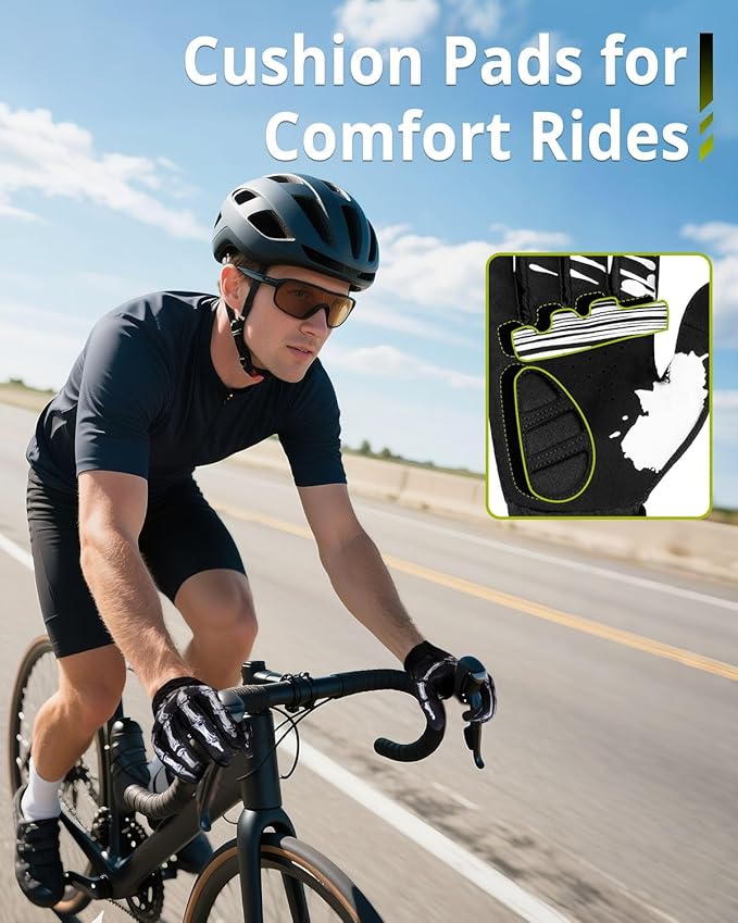 RIGWARL Skeleton Motorcycle Gloves Men Women Touchscreen, Non-Slip Mountain Bike Gloves for Men Cycling, Lightweight Dirt Bike Riding Bicycle Glove