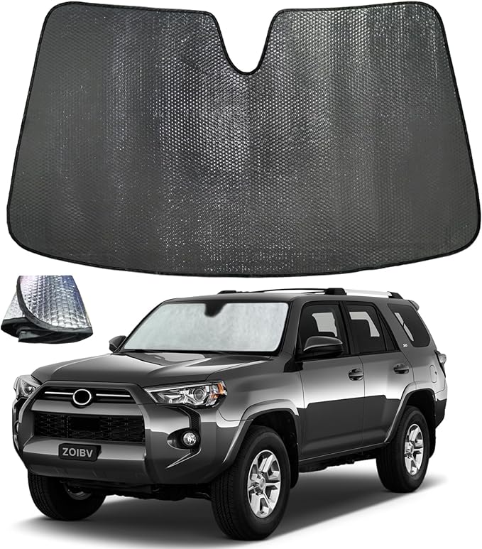 Windshield Sun Shade for Toyota 4Runner 2010-2019 4-Runner - 5-Layer Bubble Foldable Front Window Shade Sun Visor Accessories - Blocks Heat & UV Rays