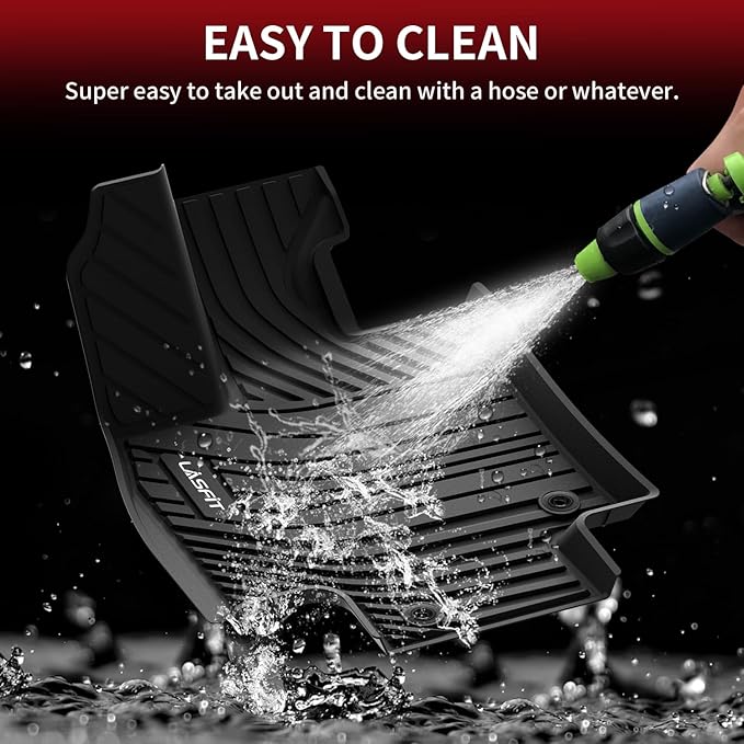 LASFIT Floor Mats for Toyota Grand Highlander 2024-2025 (Include Hybrid) & for Lexus TX350 2024, Custom Fit TPE All Weather Floor Liners 1st & 2nd & 3rd Row Car Mats Accessories, Black