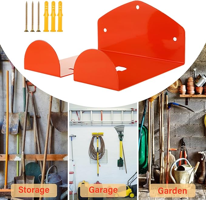 2 Pack Trimmer Rack Garage Organizer Wall Hanger, Garage Tool Rack for Grass Trimmer, Hedge Trimmer, Garden Tools Organizer