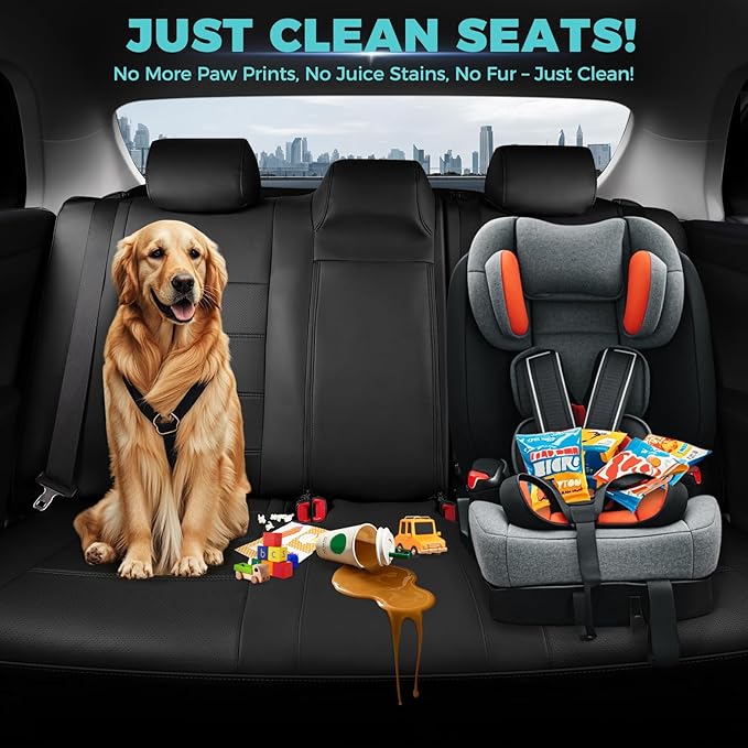 for Toyota Camry Seat Covers SE XSE SE Sport 2012 2013 2014 2015 2016 2017 - Custom Fit Car Seat Covers Full Set, Waterproof Breathable Leather Seat Covers for Cars, Black Not for Hybrid