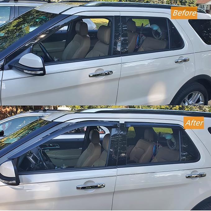 94276 Sunproof Waterproof Side Window Wind Deflector, 4pcs Protective Replacements Rain Guards, Window Visor fit for 2017 2018 2019 2020 2021 2022 2023 2024 Honda Ridgeline