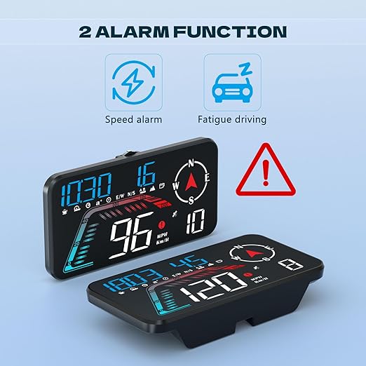 Hud Car Head Up Display G12 with HD LED Display for All Speedometer for All Speedometer Models, with Adaptive Light Sensing