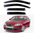 KPY Window Visor Compatible with Volkswagen (VW) Jetta Sedan 2006-2010, 4PC Rain Guard Side Window Vent Deflectors Tape-On Style, 2006 2007 2008 2009 2010