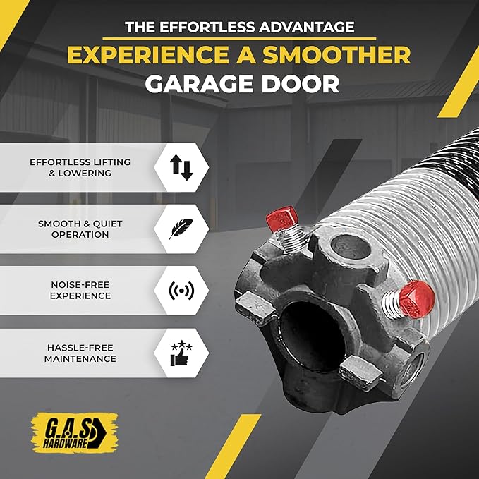 Garage Door Torsion Spring 218x1.75x26 Includes 1” Steel Bearing, Non-Slip Gloves, and Winding Bars for Left and Right Side of Garage Door Precision E-Coating 5-Year Warranty Min. 30,000 Cycles (Pair)