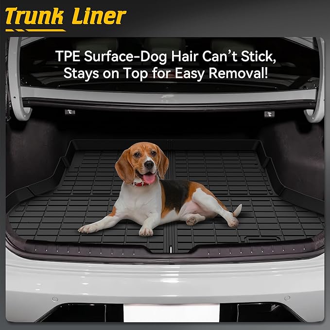 Floor Mats & Cargo Mat Custom Fit for KIA K4 2025 Accessories All-Weather TPE Car Mats and Anti-Slip Trunk Mat Fit for KIA K4 2025 1st 2nd Row & Trunk Liner Full Set, Set of 4 Mats Black
