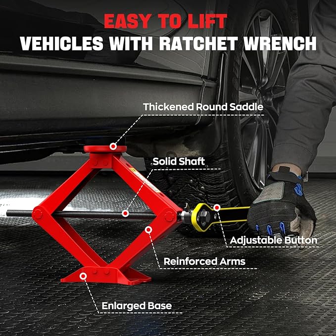 Scissor Jack for Car 2.5 Ton(5512 lbs) Car Jack Kit, Tire Changing kit with Lug Wrench Portable Auto Jack Tool Tire Jack for Car SUV MPV
