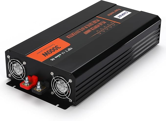 3000W Pure Sine Wave Inverter 12V DC to 120V AC Converter for Home, RV, Truck, Off-Grid Solar Power Inverter with Built-in 5V/2.1A USB, Reliable Cable, Remote Controller