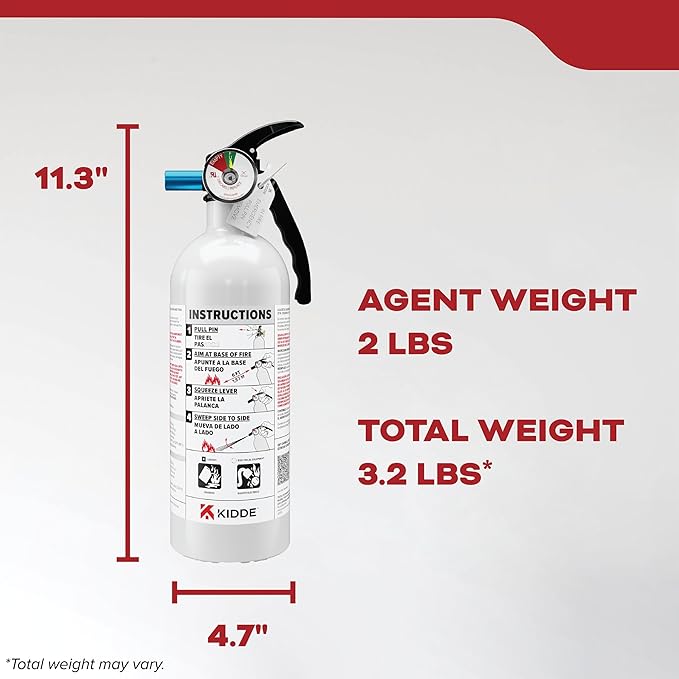 Kidde Fire Extinguisher for Vehicles, Cars, Trucks, Single-Use 5BC