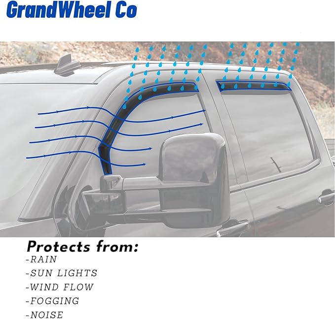 Window Deflectors Smoke Tinted In-Channel Side Window Vent Visor Deflectors Rain Guards Compatible with Corolla Cross 2022-2025 - 4pcs. GW0569