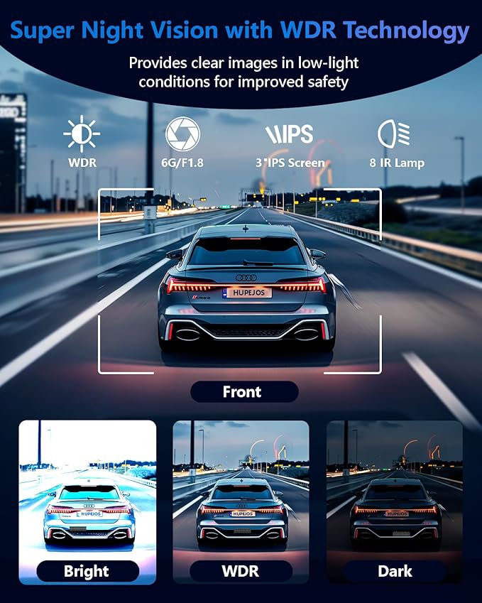 AI Dash Cam Front Rear Inside with Driver Monitor System, 360° Car Camera 4K, 4 Channel Camera for Cars Built-in WiFi GPS, Dashcam with 128GB SD Card, Night Vision, 24H Parking Mode, Upgrade DMS V8Pro