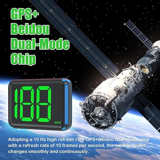 GPS Digital Speedometer for Car MPH, Universal HUD Speed Meter with LED Large Font Head Up Display Car Accessories with USB Cable Plug Play for Truck Motor SUV Golf Cart All Vehicles (X1 Speedometer)