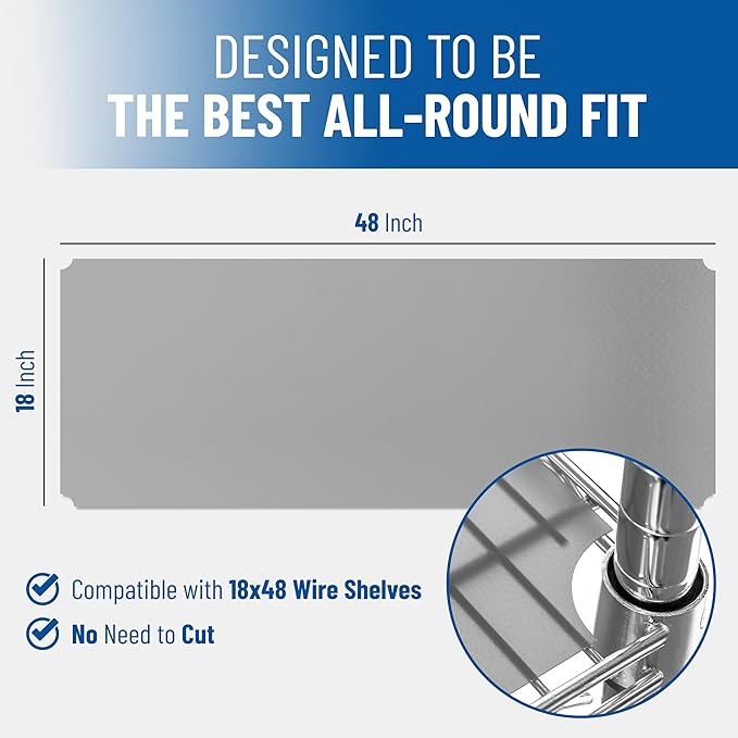 Sterling Shelf Liners Wire Rack Covers: Plastic Shelf Liner Cover for Wire Shelving: Cover Mats for Shelves in Pantry, Closet, and More: 18x48 Inch: Clear, Set of 4