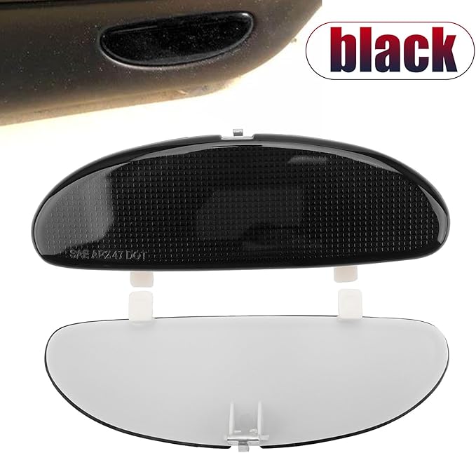 DERI Car Front Inner Door Panel Reflector Plate with Buckle Compatible with C5 Corvette 1997-2004, Left or Right Side Door Panel Reflector Assembly Replace 10295148 (Black)