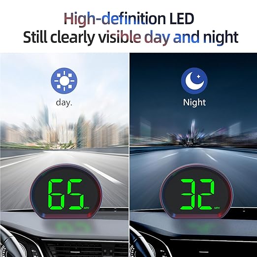Car Mounted GPS Speedometer, Green Head up Display, Large Font and Automatically Adjustable Brightness, Universal USB Plug and Play Head up Display Suitable for All Vehicles