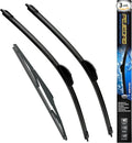 3 Wiper Blades, Front Wiper + Rear Wiper Blades for Toyota Prius 2010-2015 (26 inch + 19 inch + 16 inch) OE Original Style