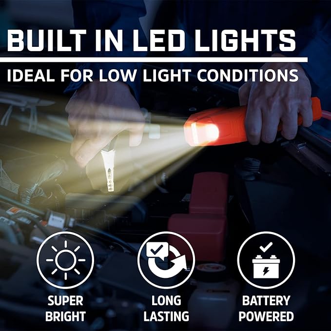 Energizer Jumper Cables for Car Battery with Built-in LED Lights, Heavy Duty Automotive Booster Cables for Jump Starting Dead or Weak Batteries - Carrying Bag Included (16-Feet (4-Gauge)
