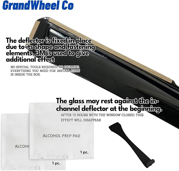 Window Deflectors Smoke Tinted in-Channel Side Window Vent Visor Deflectors Rain Guards Compatible with F-150 2009-2014 Regular Cab, Standard Cab - 2pcs. GW0877