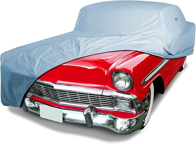 iCarCover Custom Car Cover for 1950-1957 Chevy Bel Air 2-Door, 4-Door, Waterproof All Weather Rain Snow UV Sun Protector Full Exterior Weatherproof Indoor Outdoor Car Cover with Strap