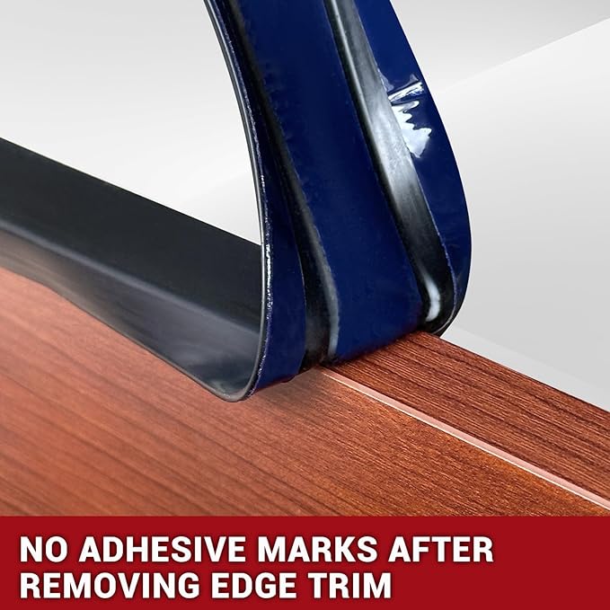Rubber Edge Trim, Flexible Self-Adhesive U Shaped Peel and Stick Edge Banding, 1-3/8"(35mm) U Channel Edge Protector for Door Sides, Edge Guards for Woods, Furniture, 20Ft, Black Color