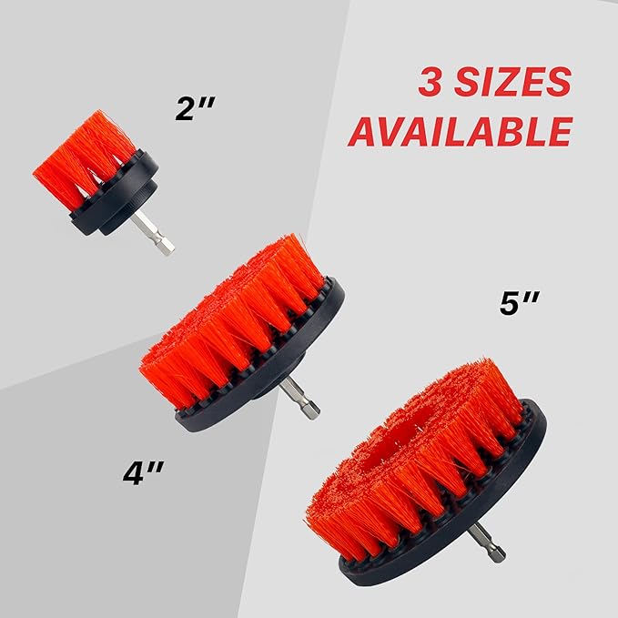 Maxshine M8 Medium-Duty Upholstery Carpet Brush with Drill Attachment - Removes and Scrubs Grime, Stains, and Spots from All Types of Upholstery and Carpets in Leather and Fabric (4")
