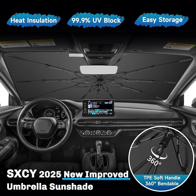 SXCY for 2023 2024 2025 Honda HRV Windshield Umbrella Sunshade [Easier Foldable] for 2025 Honda HRV HR-V Accessories 2025 HRV Sunshade Umbrella for 2025 HRV Windshield Sun Shade Umbrella