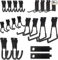 NeatiEase 20 PCS Slatwall Accessories Kit for Garage Rooms Shops Storage Organizing Display, Slat Wall Accessory Includes 18 PCS Multisized Heavy Duty Slatwall Hooks and 2 Pack Velcro Straps