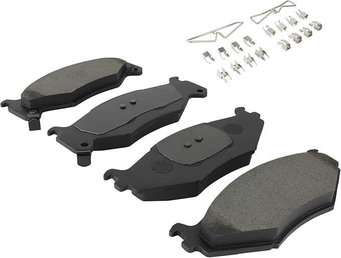 Premium Semi-Metallic Front Brake Pads (1001-0522M) Compatible with 1990-1995 Chrysler/Dodge/Plymouth (Acclaim/Caravan/Daytona/Grand Caravan/Grand Voyager/LeBaron/Spirit/Town & Country)