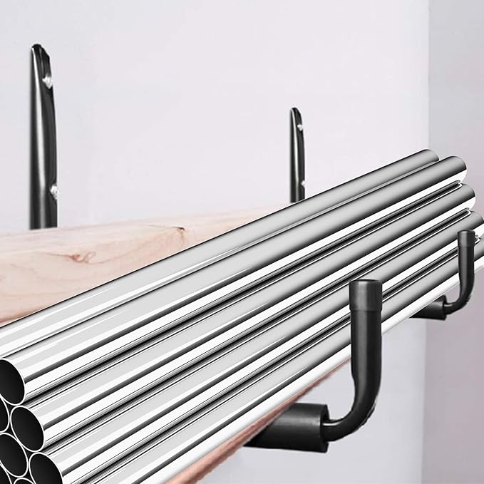 HOME MASTER HARDWARE Heavy Duty 9" Jumbo Arm Garage Wall Hooks 4 Pack – 50Lbs Ladder Hangers, Wall Mount Utility Storage for Bikes, Folding Chairs, Kayaks & Bulk Items