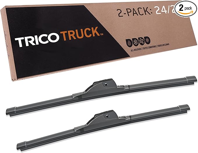 TRICO Solutions™ Truck 24 Inch & 22 Inch Pack of 2 High Performance Automotive Replacement Windshield Wiper Blade for Select Ford, Honda, Nissan, Toyota, BMW, and Buick Models (58-2422)