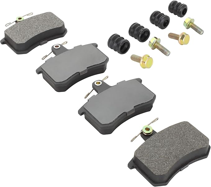 Premium Semi-Metallic Rear Brake Pads (1001-0228M) Compatible with 1980-2001 Alfa Romeo/Audi (4000 Quattro/5000 Quattro/80 Quattro/90 Quattro/A4 Quattro/A6 Quattro/A8 Quattro/S3/S4/S6)
