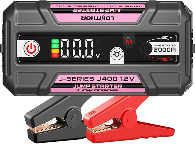J400 Jump Starter with ConnectMax Tech, 2000A 12V Battery Jumper Starter Portable, Lithium Jump Box and Jump Pack for Up to 8.0-Liter Gas and 6.0-Liter Diesel Engines, Smart Digital Screen