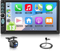4GB+64GB Double DIN Car Stereo 8 CORE Android 13.0 Head Unit, Wireless CarPlay & Android Auto, 7-Inch Touch Screen Car Radio with BT5.0 EQ Mirror Link Volume Knob Back Light SWC Backup Camera USB-C