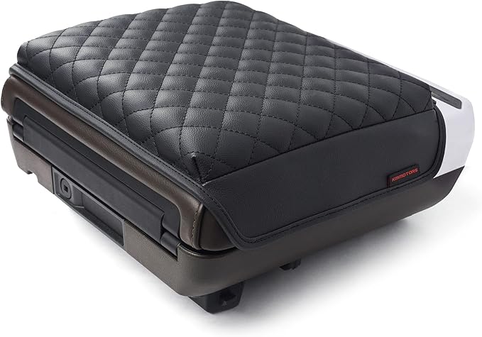 KMMOTORS F150(2021-2023) Center Console Cover with Work Surface, Thick Armrest Cushion, Interior Accessories Car Gadget, Vegan Leather, Armrest Protector (2021~2025, Work Surface Black), F150