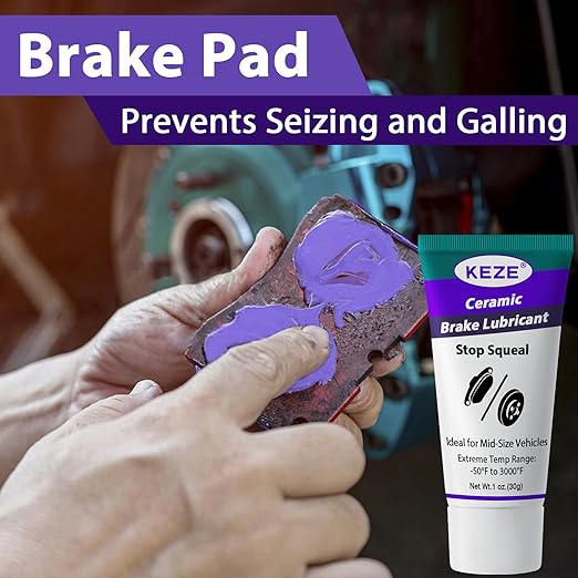 Keze Ceramic Brake Lubricant Grease Break Caliper Lube for Sliding Pin Parts Pad Superior Heat Resistance,Prevents Seizing Stops Squeaking,1 oz-3 Pack