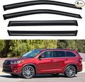 Window Visors Rain Guards for 2014 2015 2016 2017 2018 2019 Toyota Highlander, Out-Channel Window Vent Wind Deflectors Visors Shades for 14-19 Highlander
