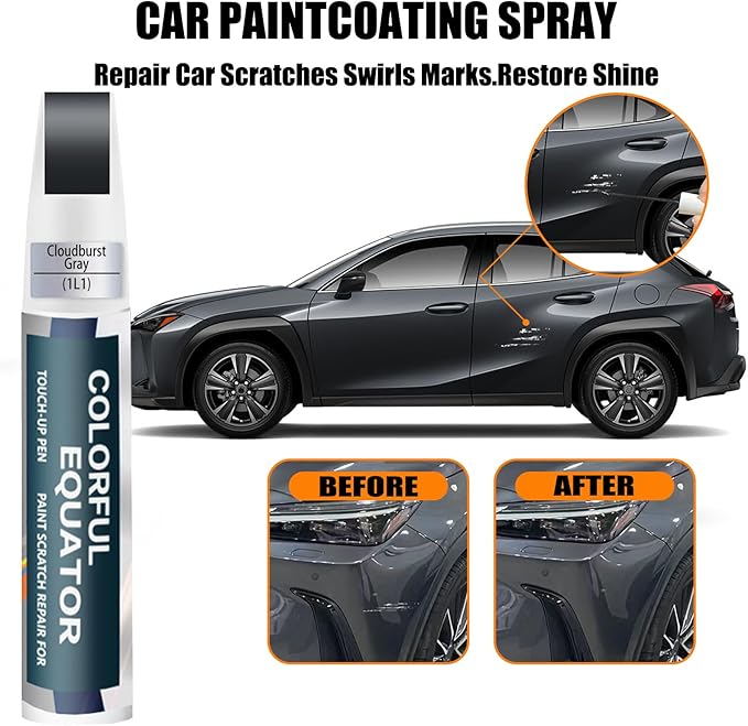 Cloudburst Gray(1L1) Touch Up Paint for Lexus, Car Paint Pen Scratch Repair Two-In-One Touch Up Paint, Premium Car Scratch Remover for Deep Scratches