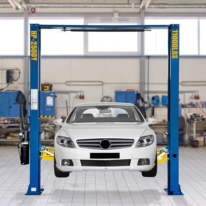 110V Two Post Car Lift 11,000 LBS Single-Sided Unlocking Overhead Heavy Duty 2 Posts Auto Hoist Truck Lift for Garage 3 Year Warranty