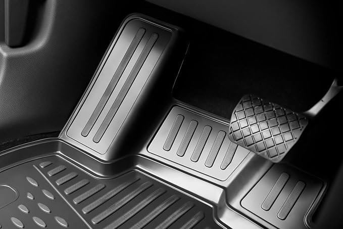 Fits 2018-2023 Hyundai Kona Floor Mats Front & 2nd Row Seat Liner and Cargo Liner Trunk Set - 3D Custom Fit All-Weather Full Liners (Black)