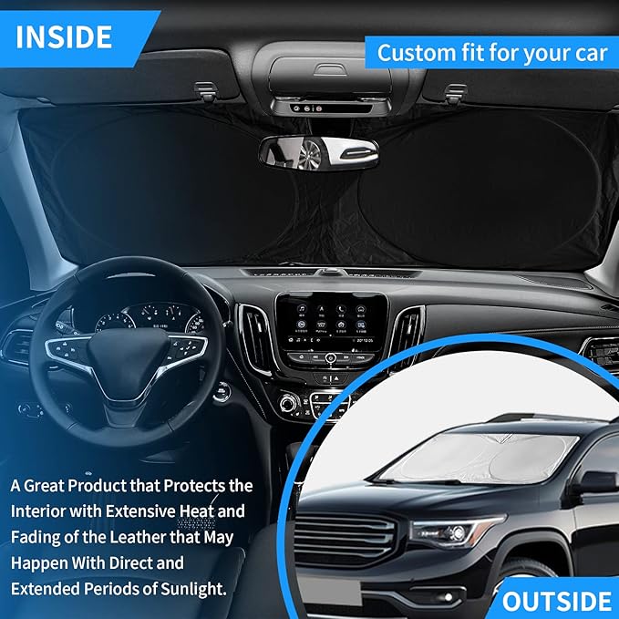 INSAUTO for Toyota Tundra Car Sun Shade Windshield for Tundra 2006 2005 2004 Window Sunshade Fit Toyota Matrix 2003-2013 Foldable Sun Visor Protector 210T Shades Block UV Ray Pickup Truck Accessories