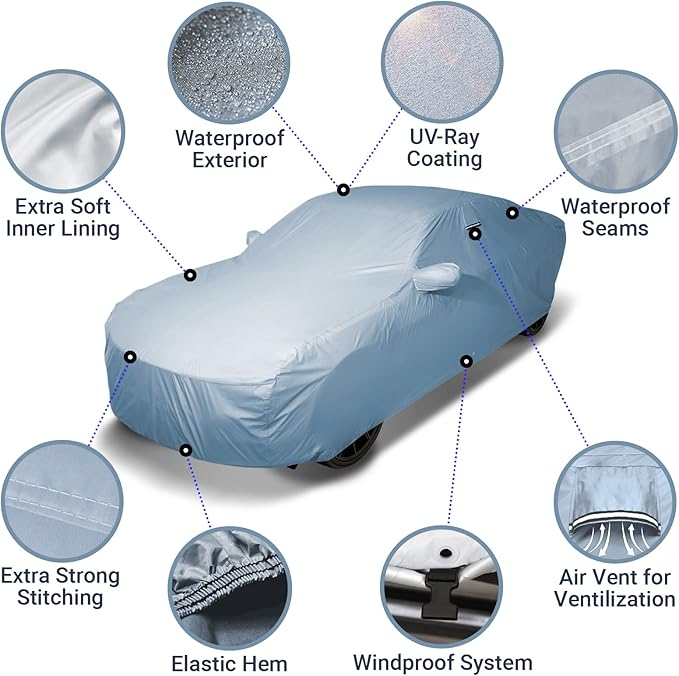 iCarCover Premium Car Cover for 2005-2019 Buick Lacrosse Heavy Duty Waterproof All-Weather Automobiles Custom Fit Indoor Outdoor UV Snow Protection Covers with Straps and Bag