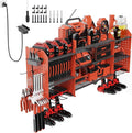 45" Large Power Tool Organizer Wall Mount with Charging Station - 3 Layer Storage Racks with 8 Cordless Drill Holder, 4 Hooks, Heavy Duty Garage Tool Organizer Storage for Workshop Pegboard Basement