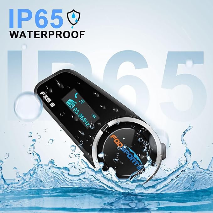 Fodsports FX6S Motorcycle Helmet Bluetooth, 1000m Motorbike Intercom Bluetooth, 6-Way Motorcycle Helmet Communication System/Voice Dial/Universal Pairing/FM Radio (1 Pack FX6S with LED)
