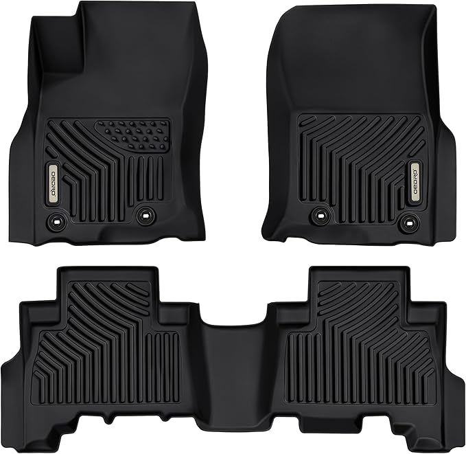 OEDRO Floor Mats Fit for Toyota 4Runner 2024-2013 / Lexus GX460 2014-2023, TPE All-Weather 4Runner Car Mats Includes 1st and 2nd Row Full Set Liners, Black